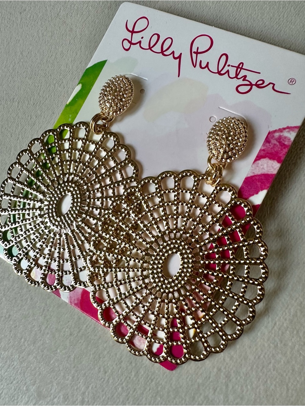 Lilly Pulitzer Gold Filigree Earrings - Gold